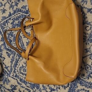 Sondra Roberts squared tan purse